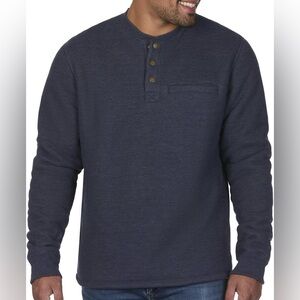 Coleman Long-Sleeve Sherpa Lined Waffle Henley Shirt Size Large